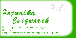 hajnalka csizmarik business card